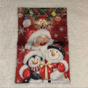 Holiday Santa Christmas Small Flag Snowman Penguin NEW